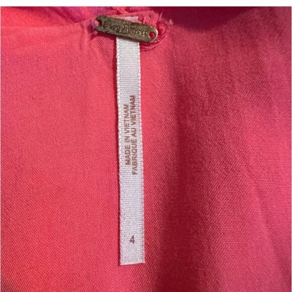 Free People Tropical Hawaiian Hibiscus Hot Pink Floral Maxi  Drtess Sz 4 # 1513 - Picture 8 of 13